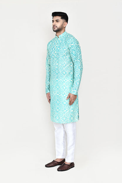 Firozi Blue Kurta with Straight Fit Pant