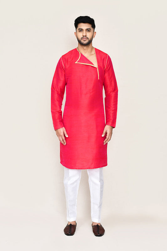 Rani Pink Kurta with Straight Fit Pant