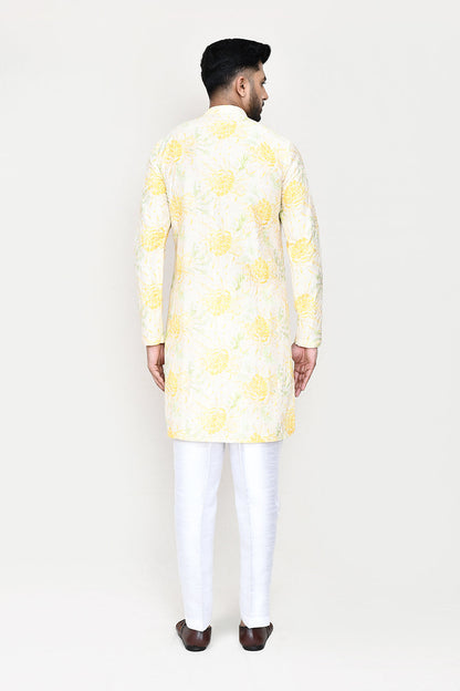 Yellow Kurta with Straight Fit Pant