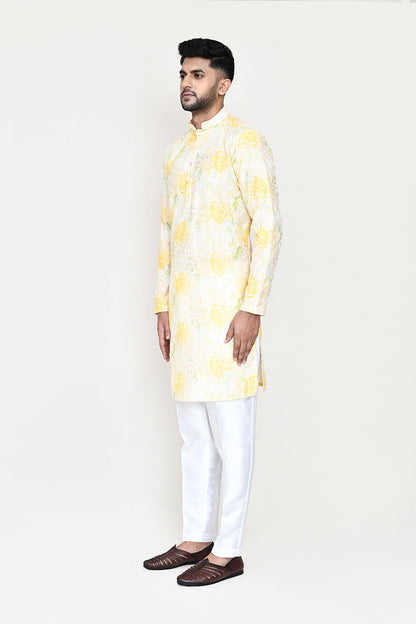 Yellow Kurta with Straight Fit Pant