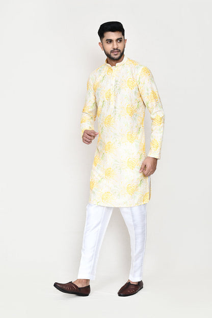 Yellow Kurta with Straight Fit Pant