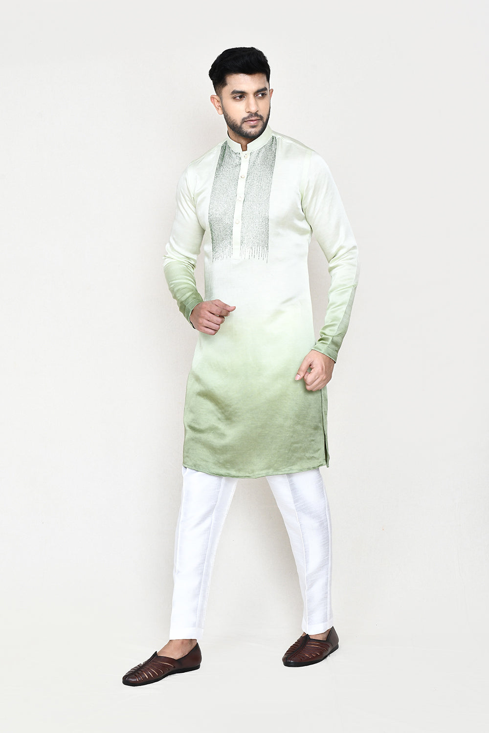 Pista Green Kurta with Straight Fit Pant