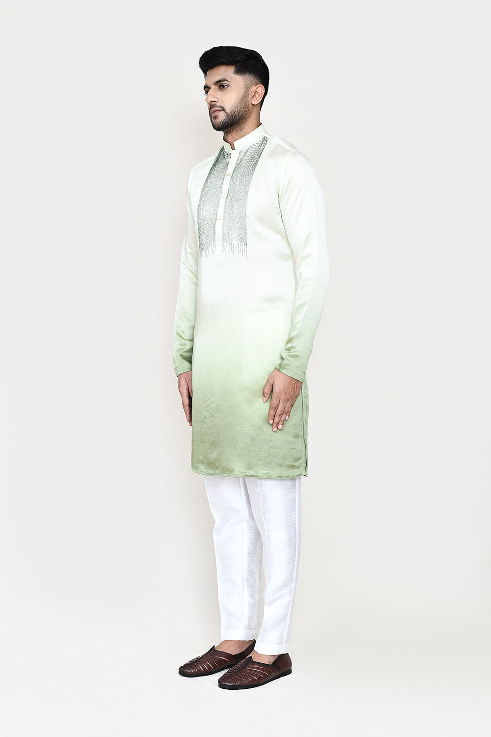 Pista Green Kurta with Straight Fit Pant