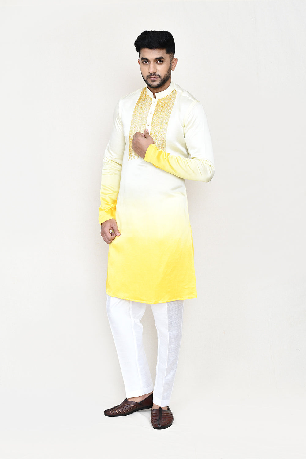 Yellow Kurta with Straight Fit Pant
