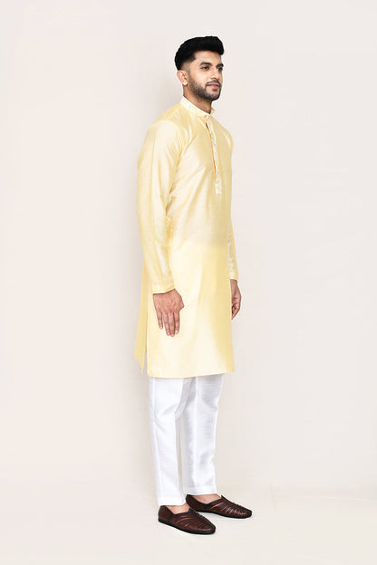 Cream Kurta with Straight Fit Pant