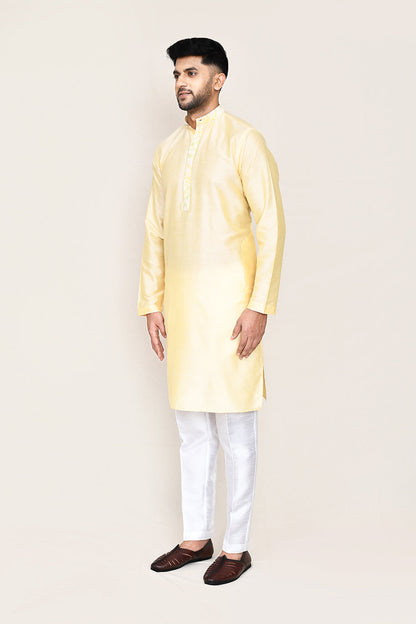 Cream Kurta with Straight Fit Pant