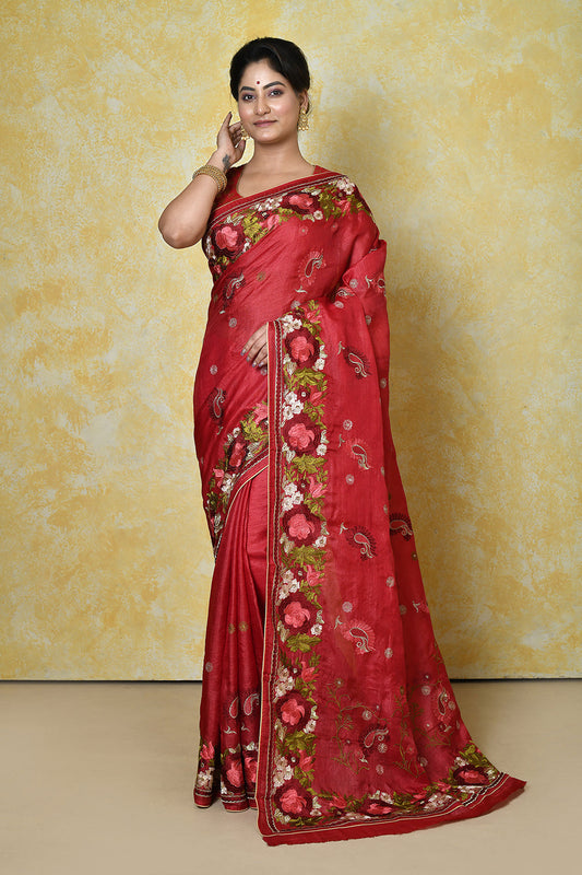 Red Banarasi Silk Saree