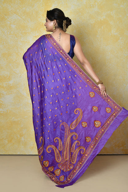 Mov Banarasi Silk Saree