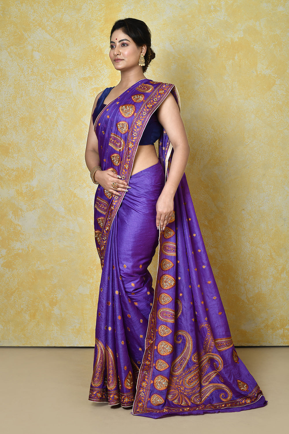 Mov Banarasi Silk Saree