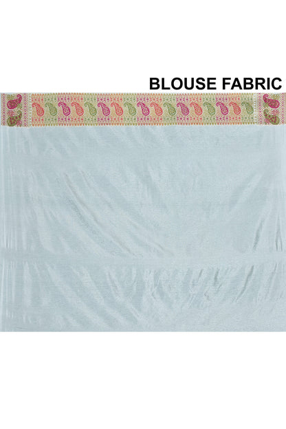 White Banarasi Silk Saree
