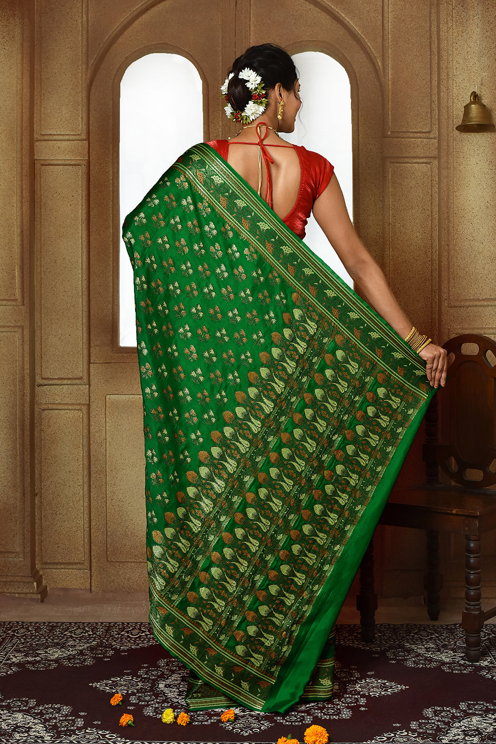 Green Banarasi Silk Saree
