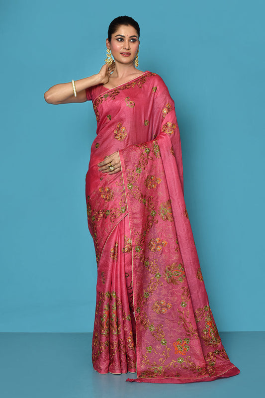 Strawbery Banarasi Silk Saree
