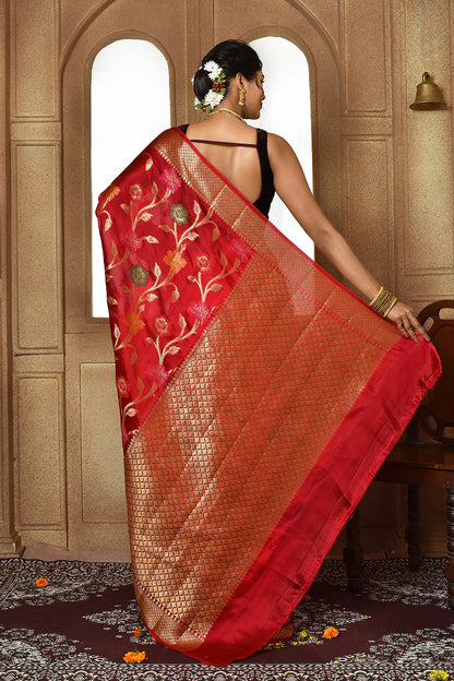 Red Banarasi Silk Saree