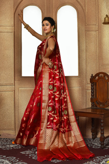 Red Banarasi Silk Saree