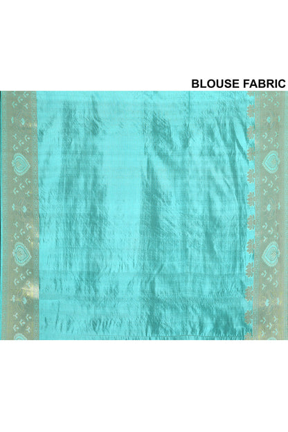Sea Blue Banarasi Silk Saree