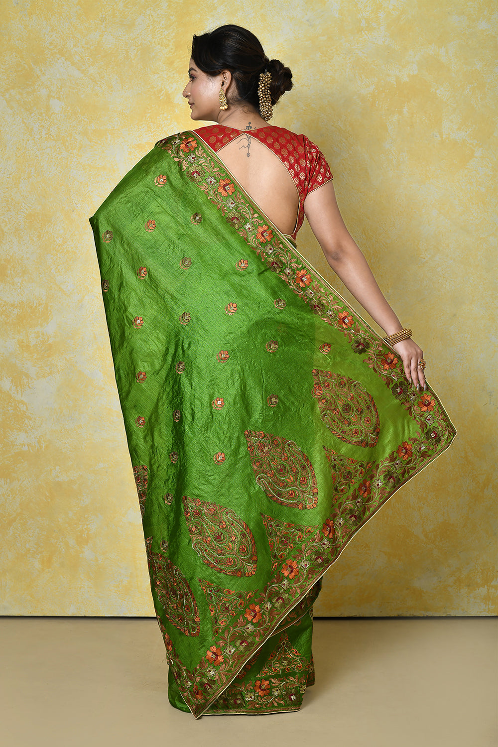 Mehndi Banarasi Silk Saree