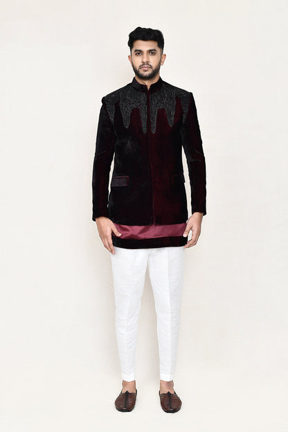 Maroon Kurta with Straight Fit Pant
