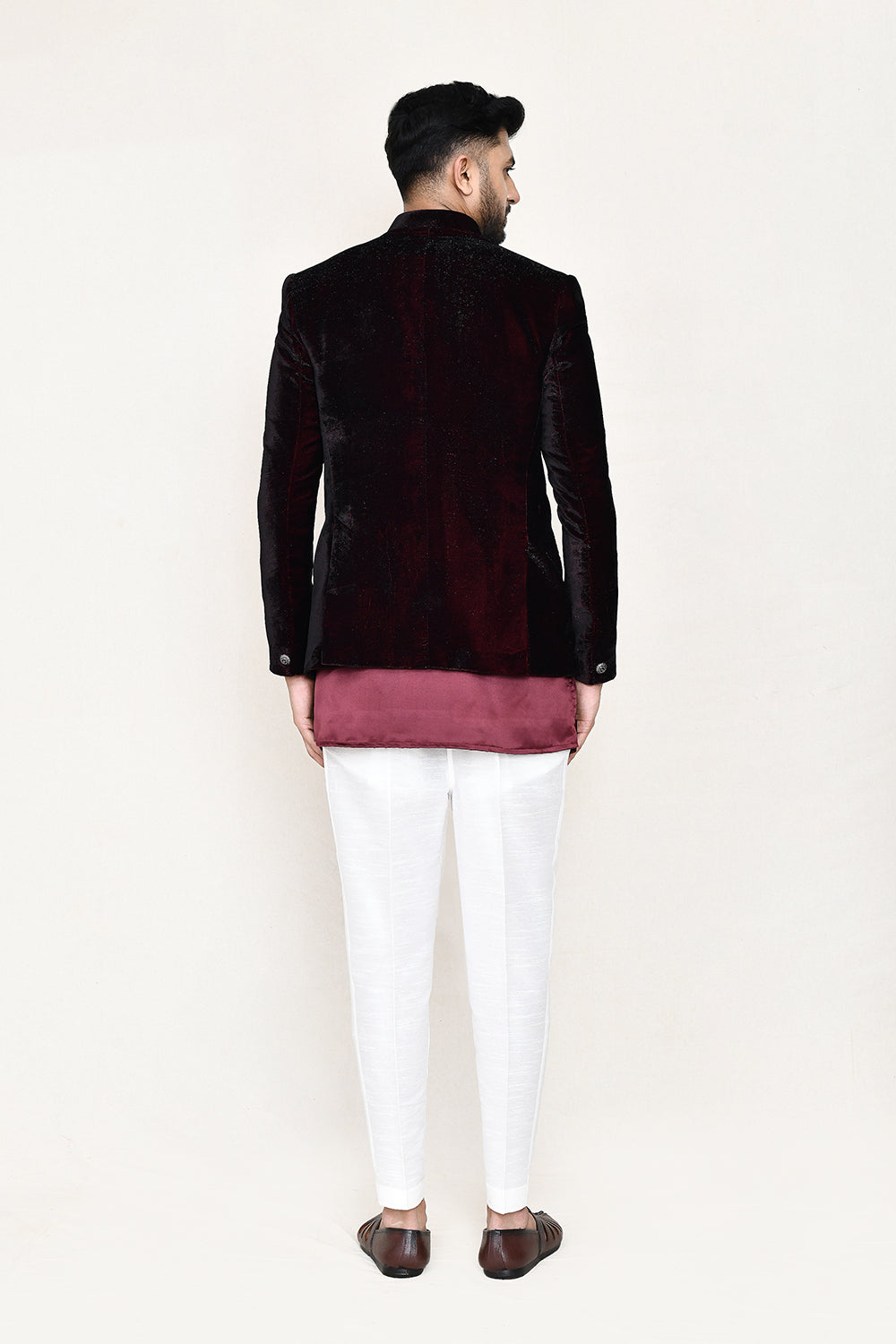 Maroon Kurta with Straight Fit Pant