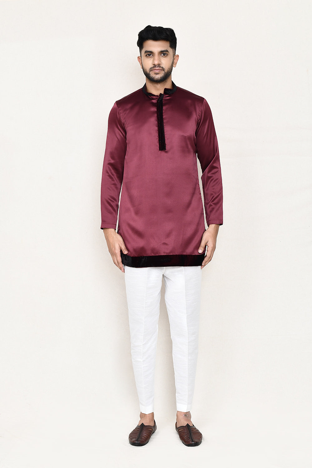 Maroon Kurta with Straight Fit Pant
