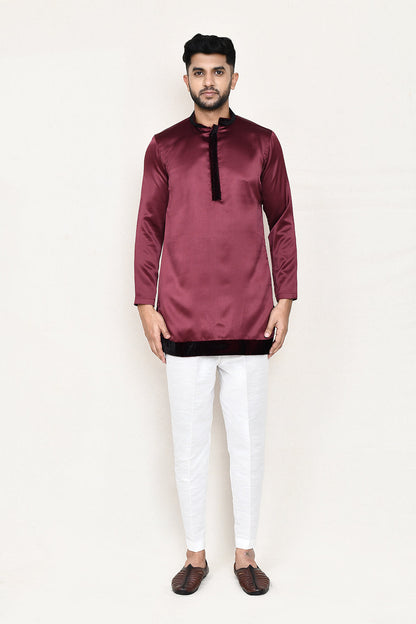 Maroon Kurta with Straight Fit Pant