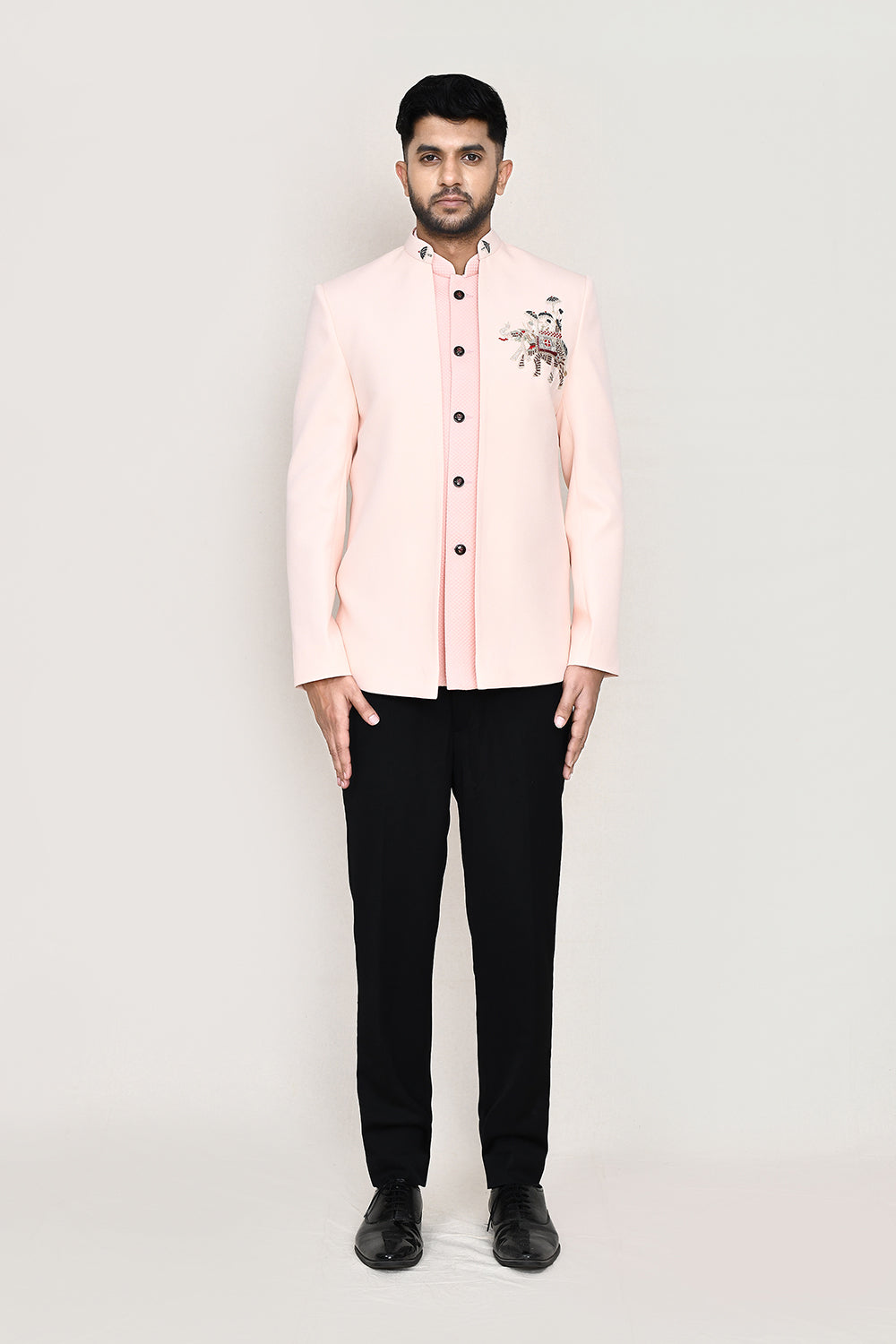 Peach Jacket with Pant