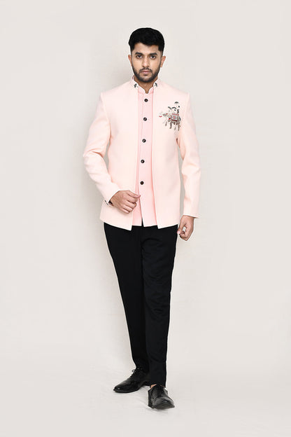 Peach Jacket with Pant