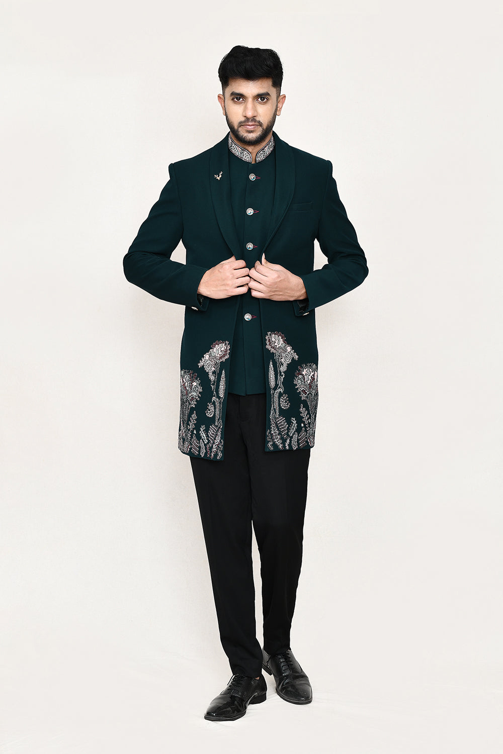 Teal Green Jacket with Pant