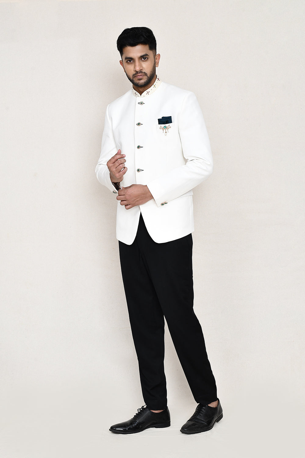 White Prince Coat with Pant