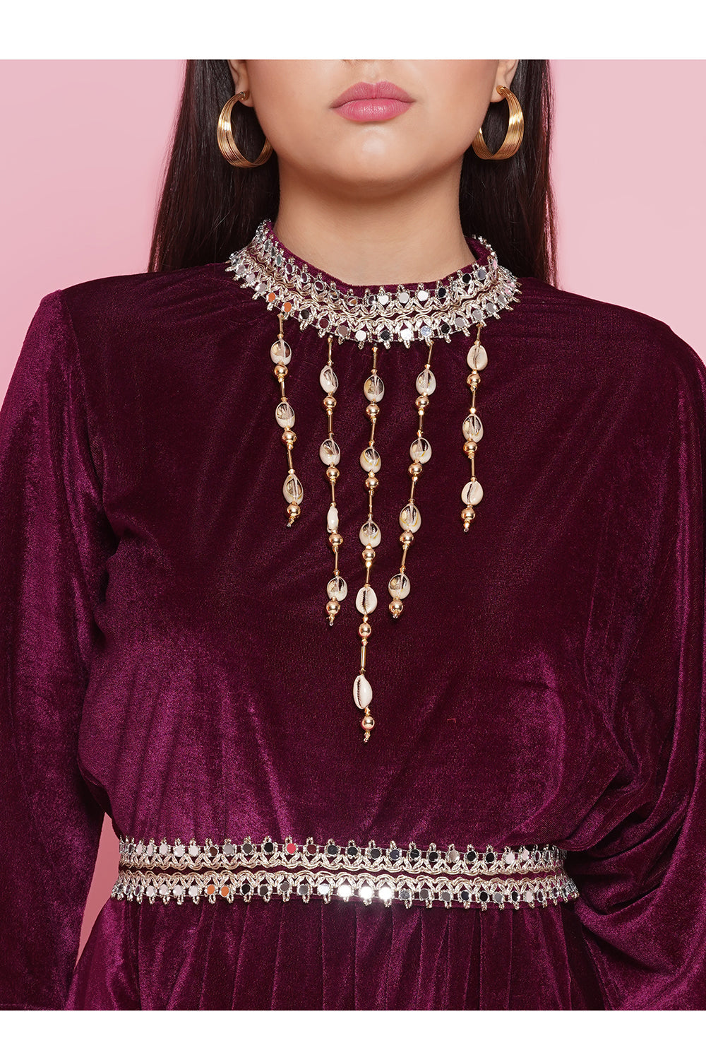 Wine Drape Kurta and Pant