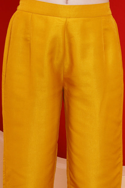 Yelow Kaftaan Set with ineer and Potli