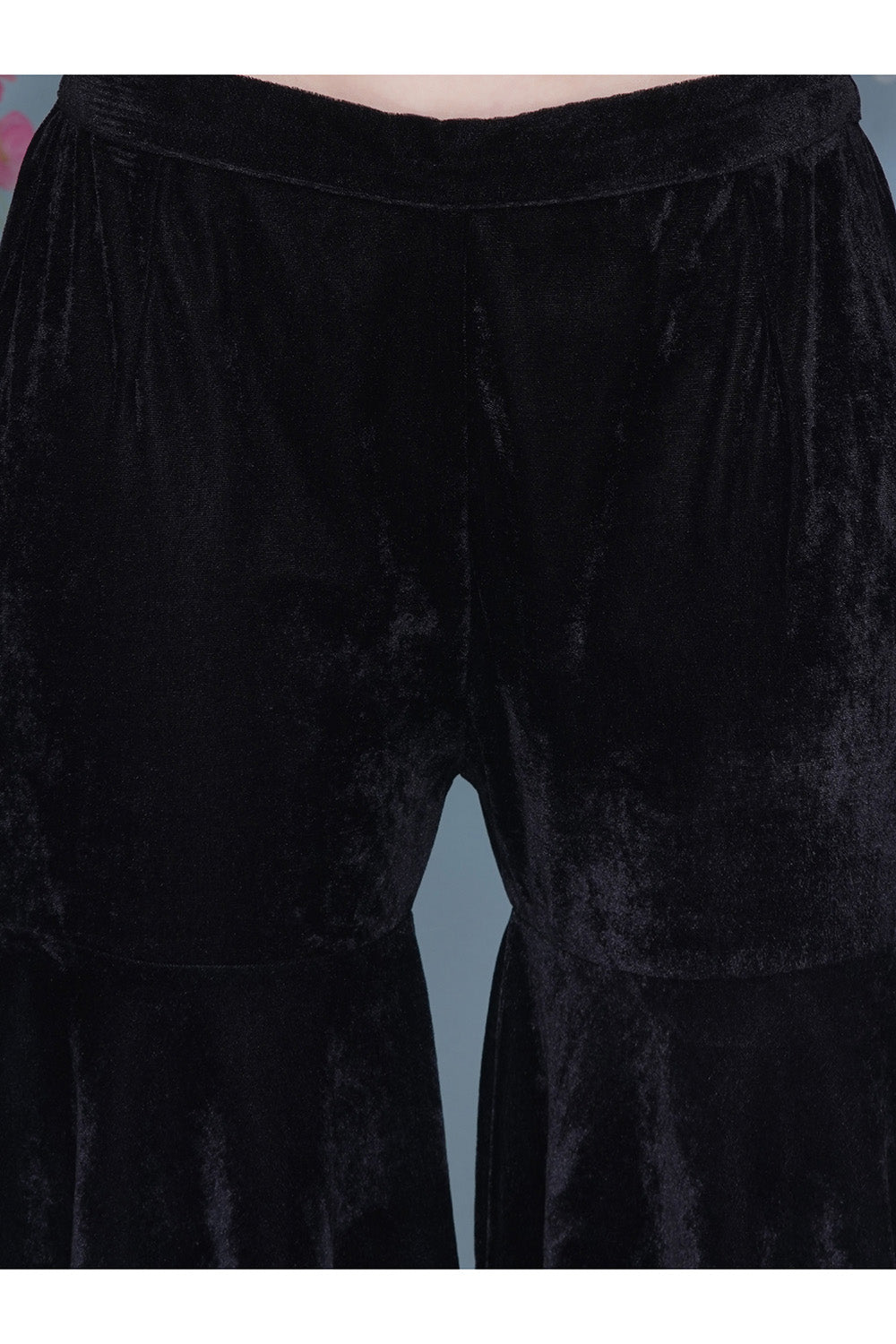 Black Velvet Sharara Set