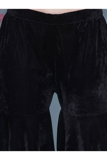 Black Velvet Sharara Set