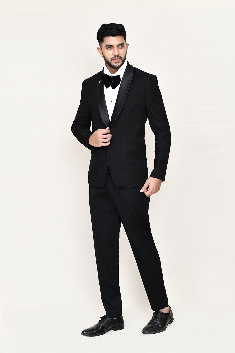 Black Coat with Shirt ,Pant & Bow