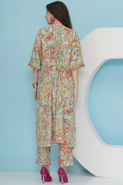 Sea Green Hand Embellished Crepe Set