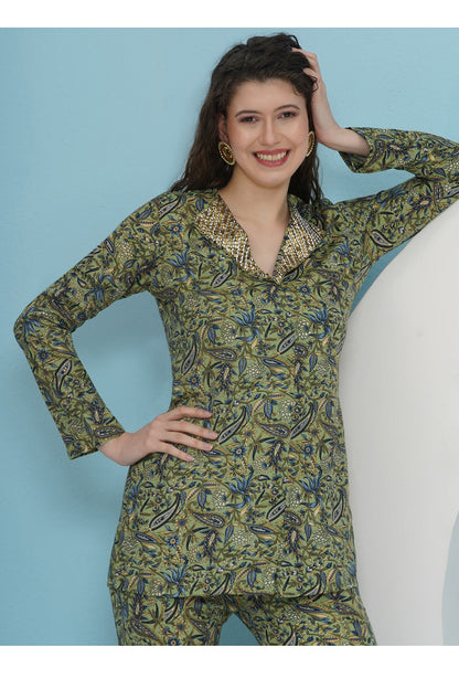 Green Blazer with Sharara