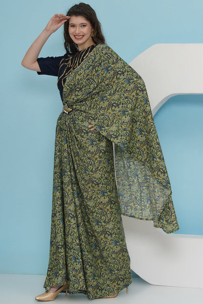 Green Drape Skity with Top