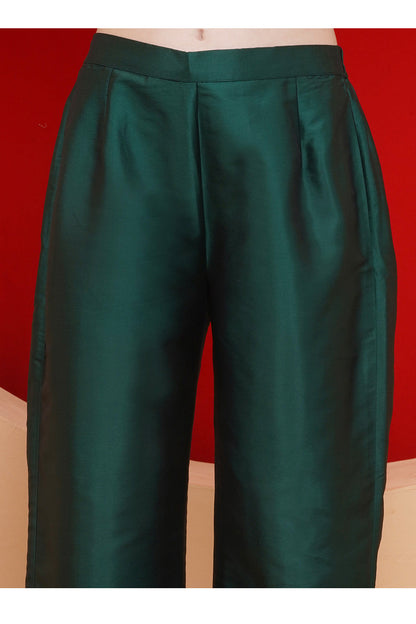 Green Tafta Anarkali Suit