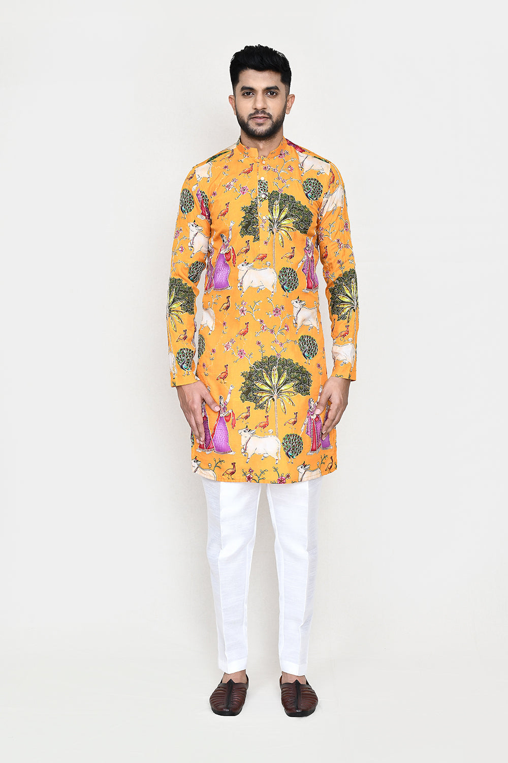White Kurta with Straight Fit Pant