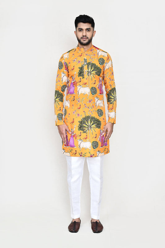 White Kurta with Straight Fit Pant