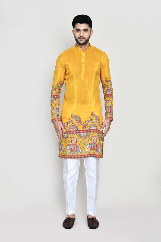 White Kurta with Straight Fit Pant